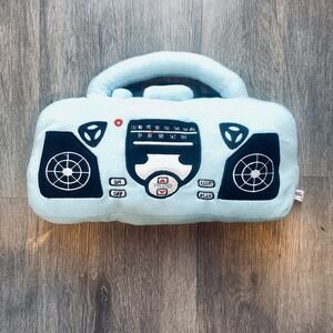 Smart Planet Vintage 2005 Plush Boombox Radio Pillow Blue Zipper Pocket Y2K
